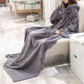 Home textile hooded wearable TV flannel sherpa blanket